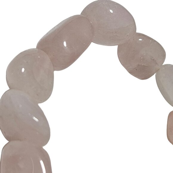 Rose Quartz Tumbled Stone Stretch Bracelet Love Courage Spiritual Jewelry Women - Picture 2 of 3